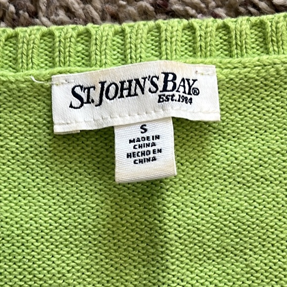 St. John’s Bay size small bright green sweater. - Picture 2 of 3